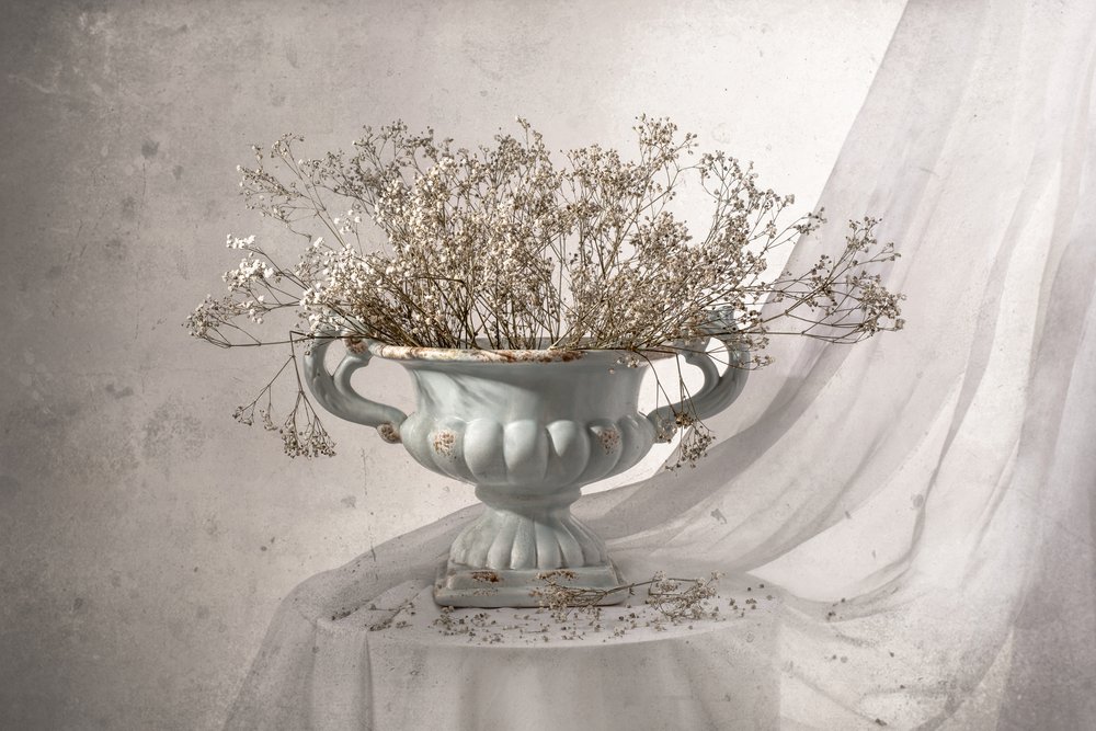 Natureza morta floral em estilo Shabby Chic de Margareth Perfoncio