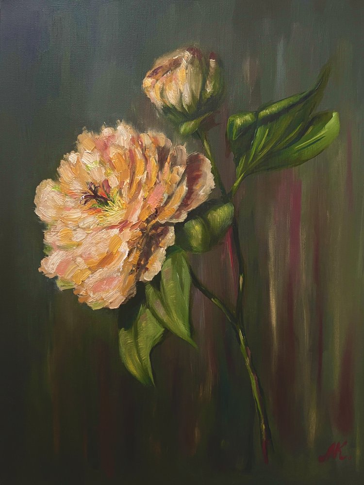 Peônia floral elegante de Marina Kozyr