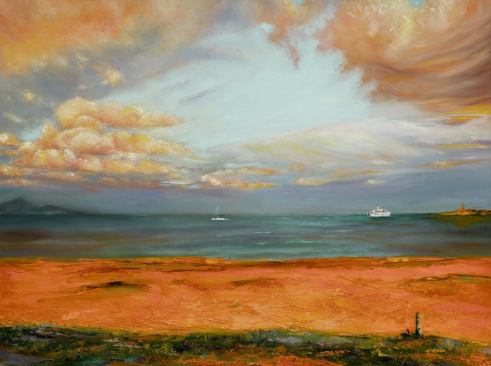 Marinha com céu laranja de Marina Kozyr