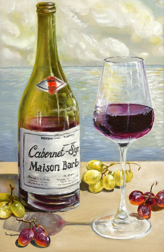 Natureza-morta com vinho tinto de Marina Kozyr