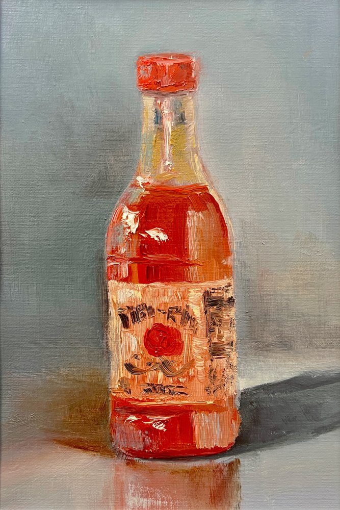 Garrafa de molho picante colorido de Marina Kozyr