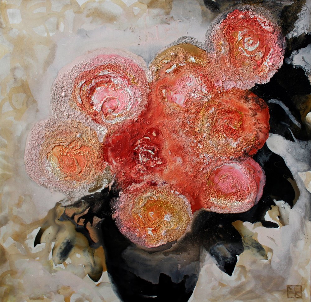 Rosas com textura vibrante de Marina Nelson