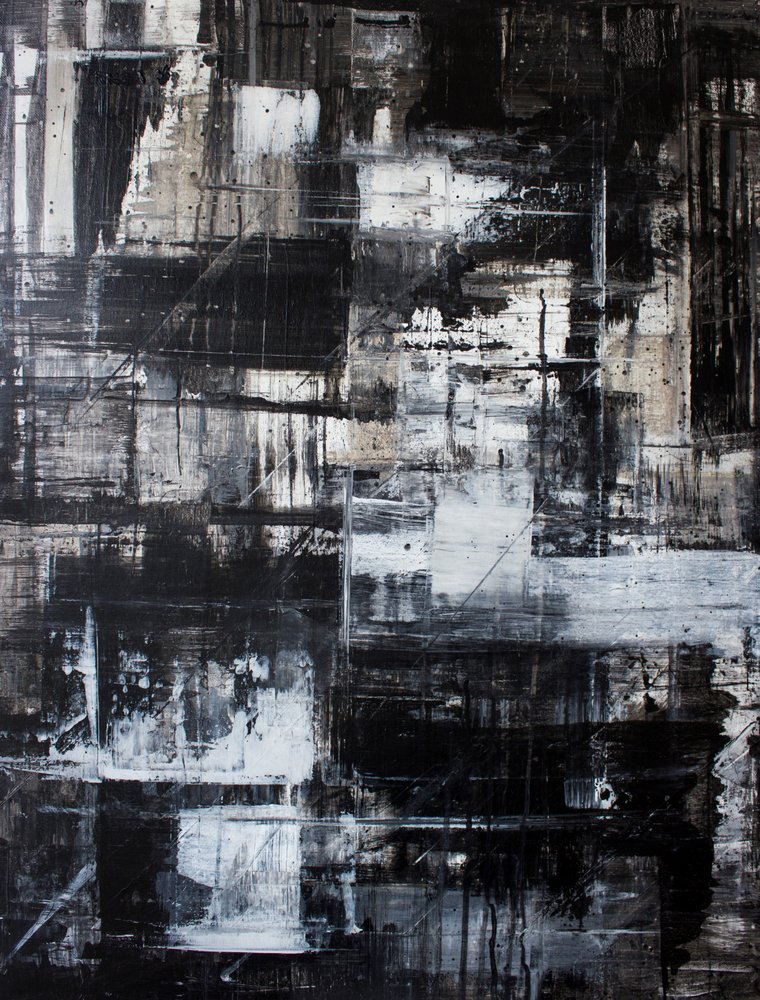 Texturado, Preto e Branco, Abstrato de Marloes Aerts