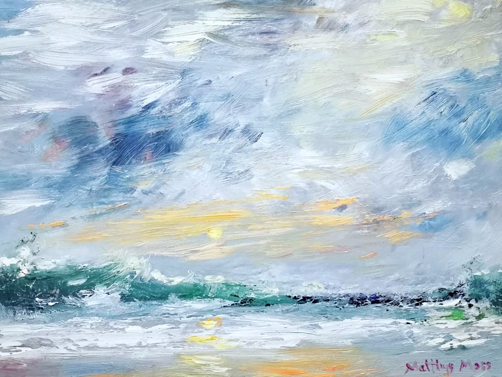 Paisagem marítima à hora dourada de Matthys Moss