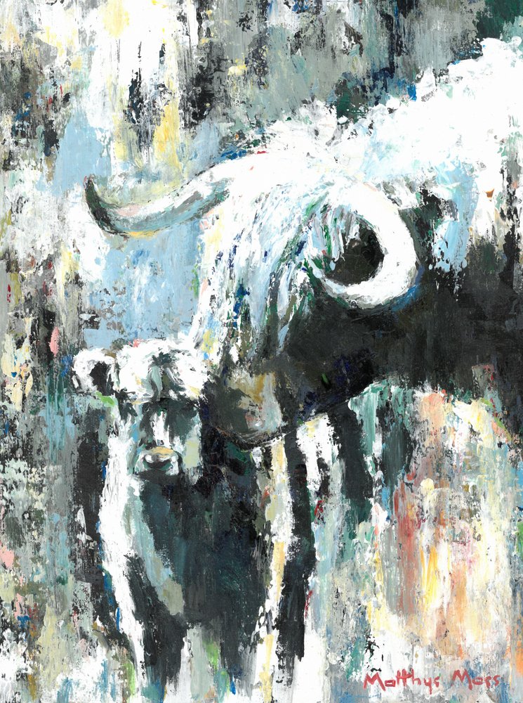 Touro abstrato e poderoso de Matthys Moss
