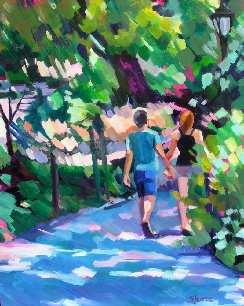 Passeio romântico pelo parque de Maxine Shore