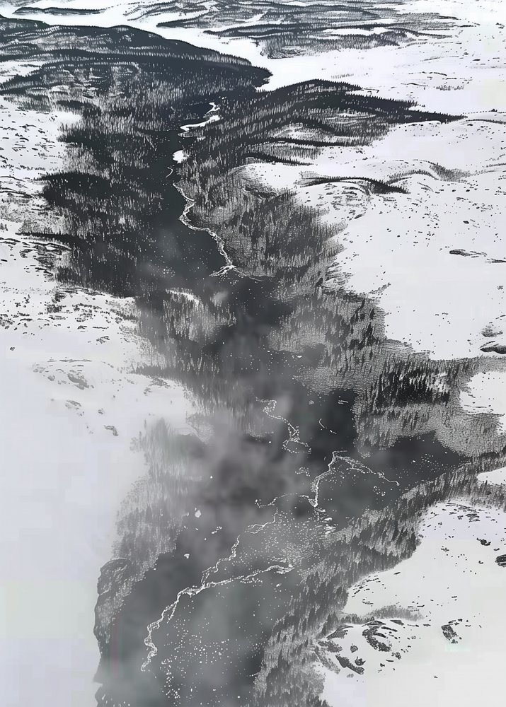 O rio sinuoso do inverno de May Hilma