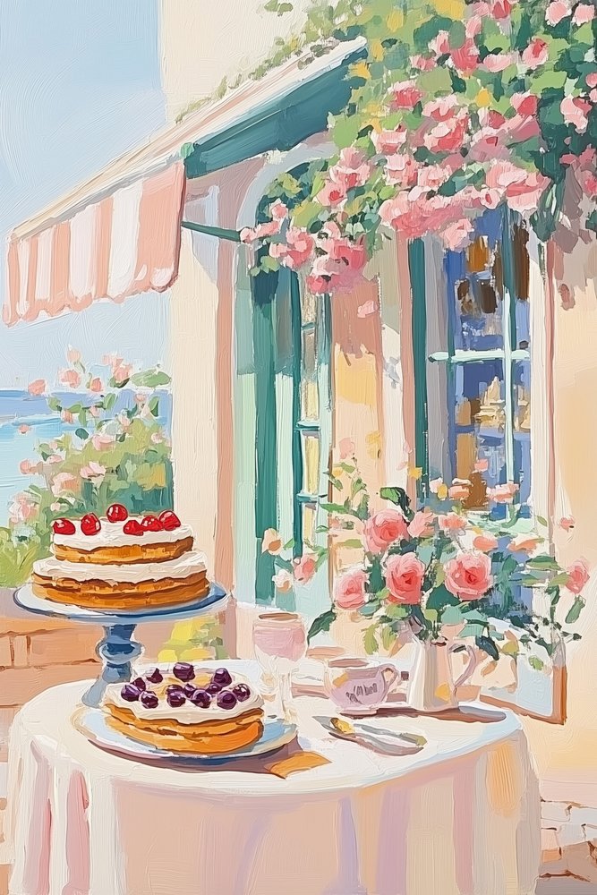 Café de Sobremesas Francesas de Melloi Art Prints