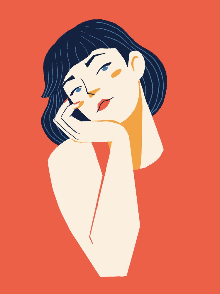 Retrato de uma mulher pensativa de Monika Gregulska