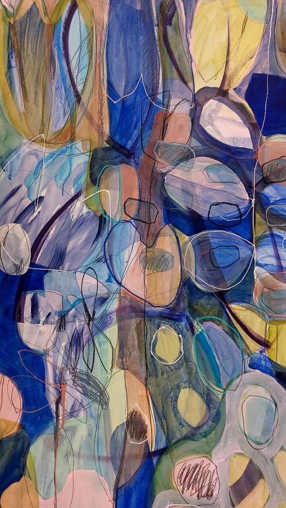 Fluxo Orgânico Azul Abstrato de Monika Riethmueller