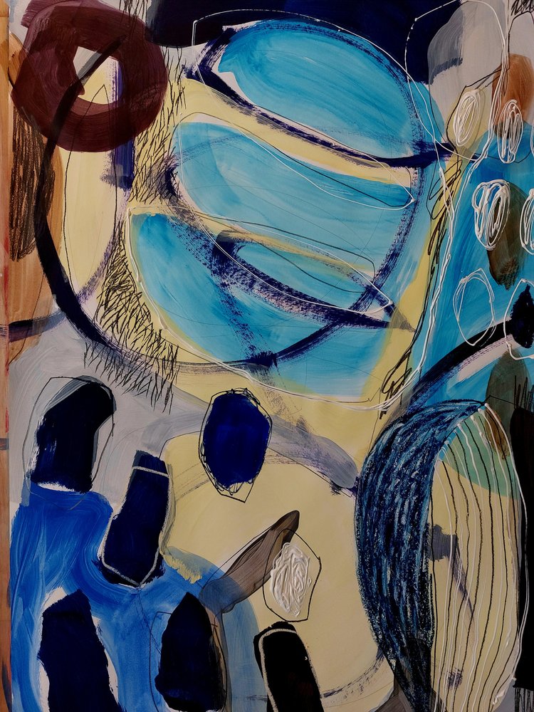 Fluxo abstrato orgânico azul de Monika Riethmueller