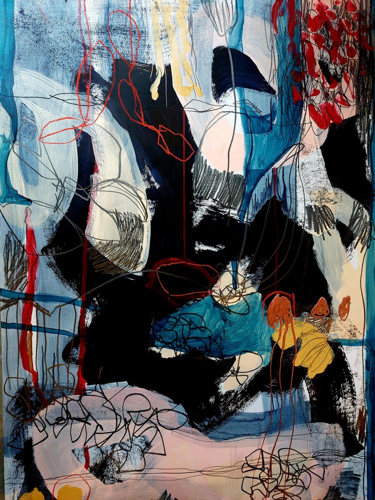 Camadas abstratas em azul profundo de Monika Riethmueller