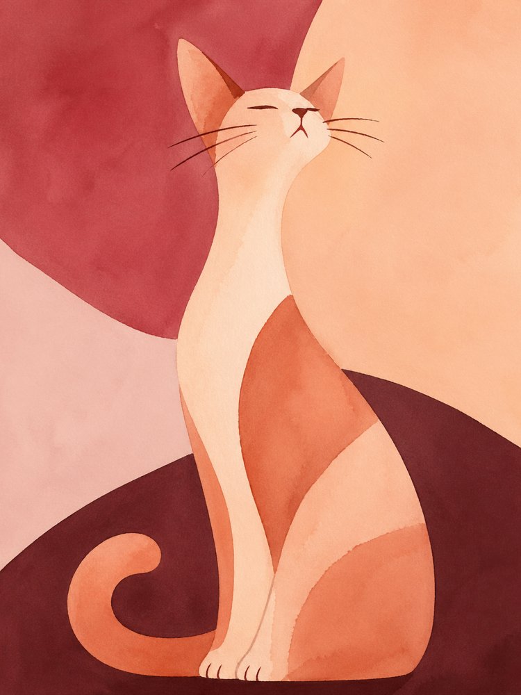 Gato em aquarela abstrata de Natalie Bruns