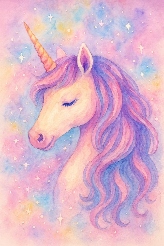 Unicórnio em tons pastel de sonho de Natalie Bruns