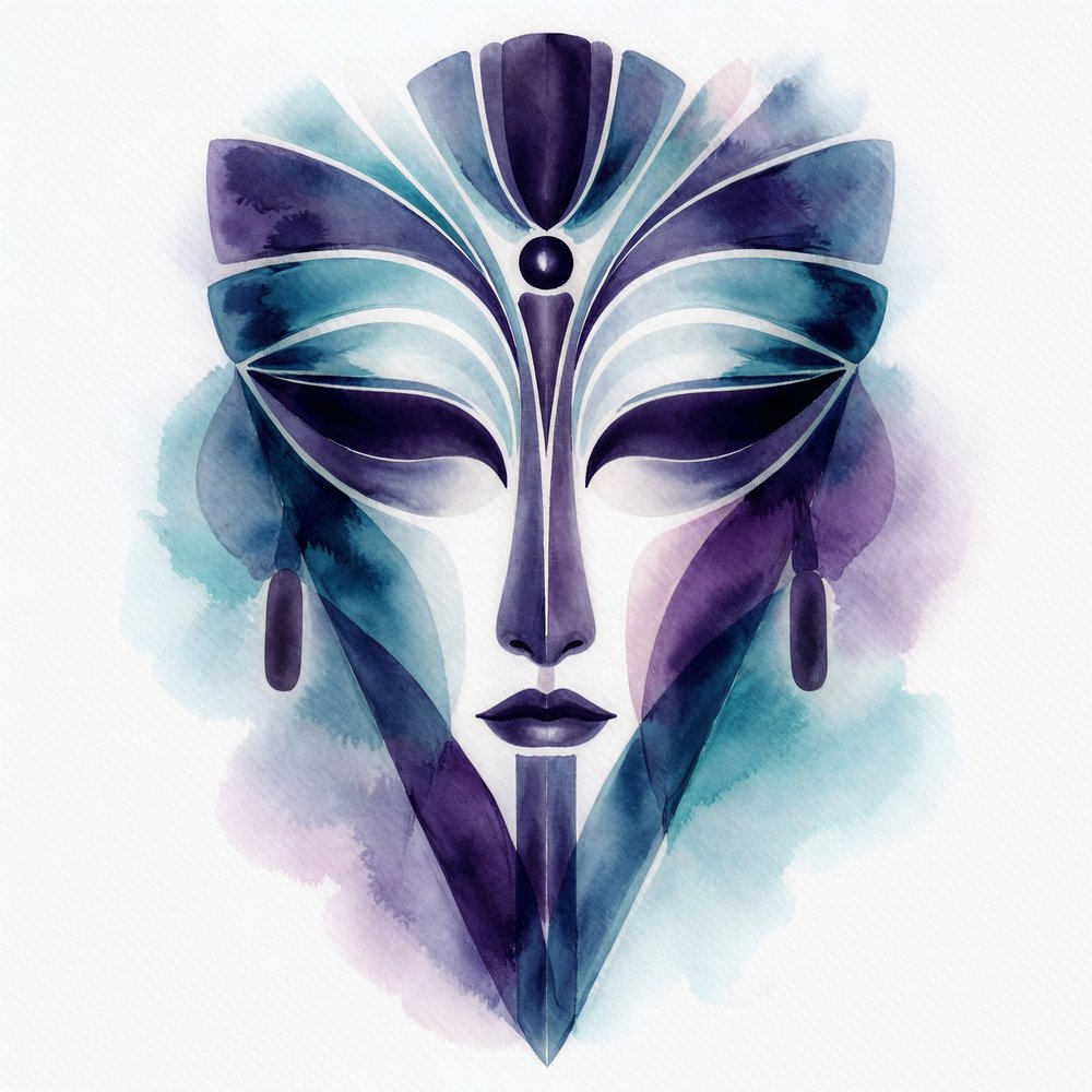 Máscara abstrata enigmática de Natalie Bruns