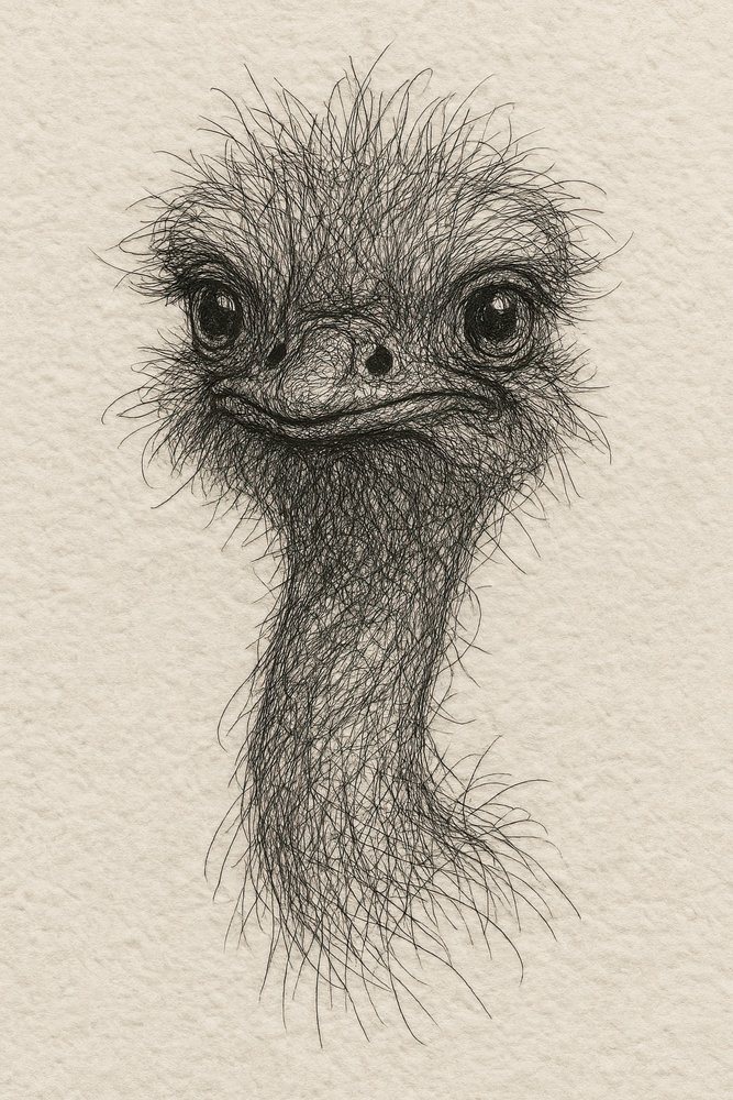 Esboço de um emu simpático de Natalie Bruns