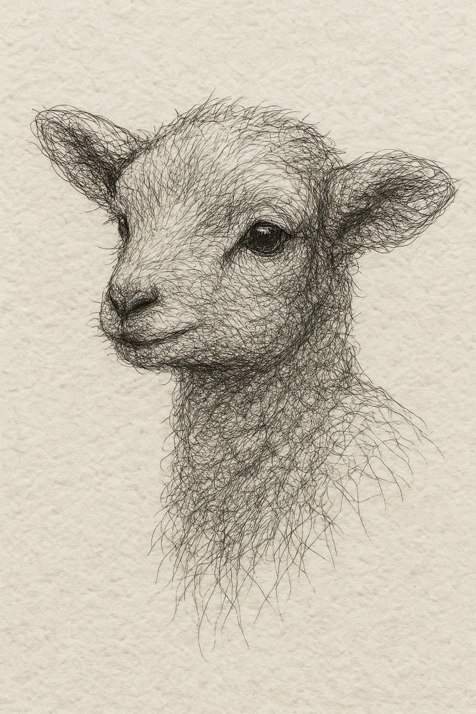 Desenho de um cordeirinho de Natalie Bruns