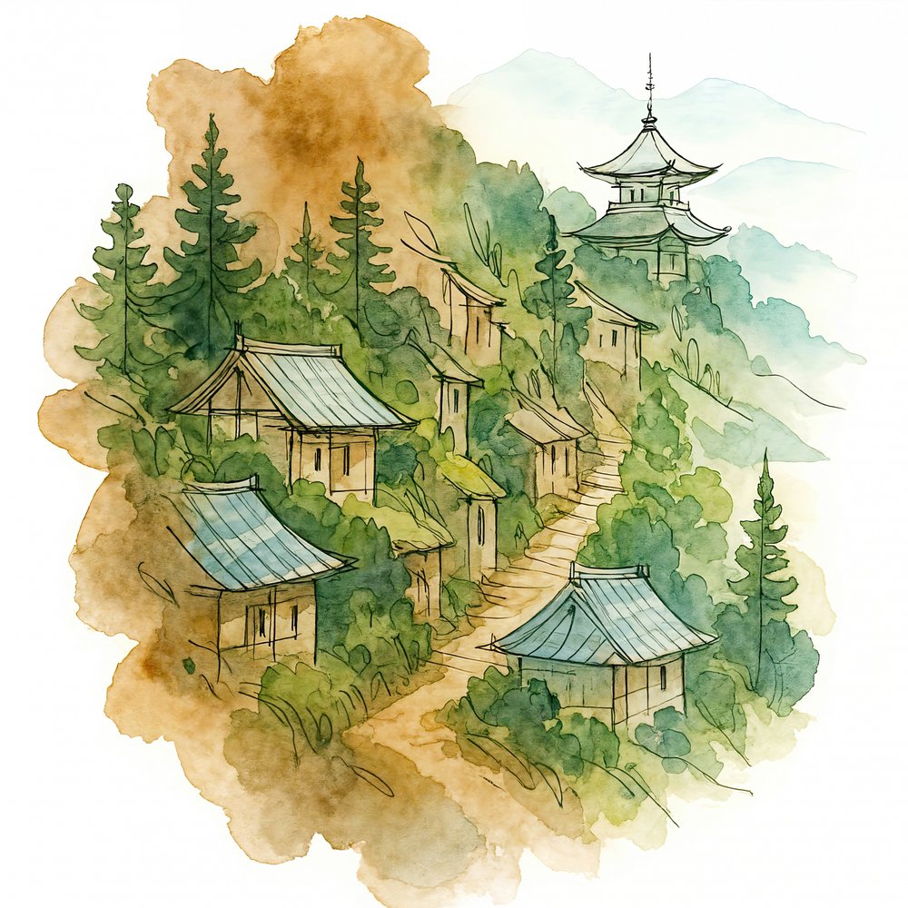 Aldeia de montanha japonesa de Natalie Bruns