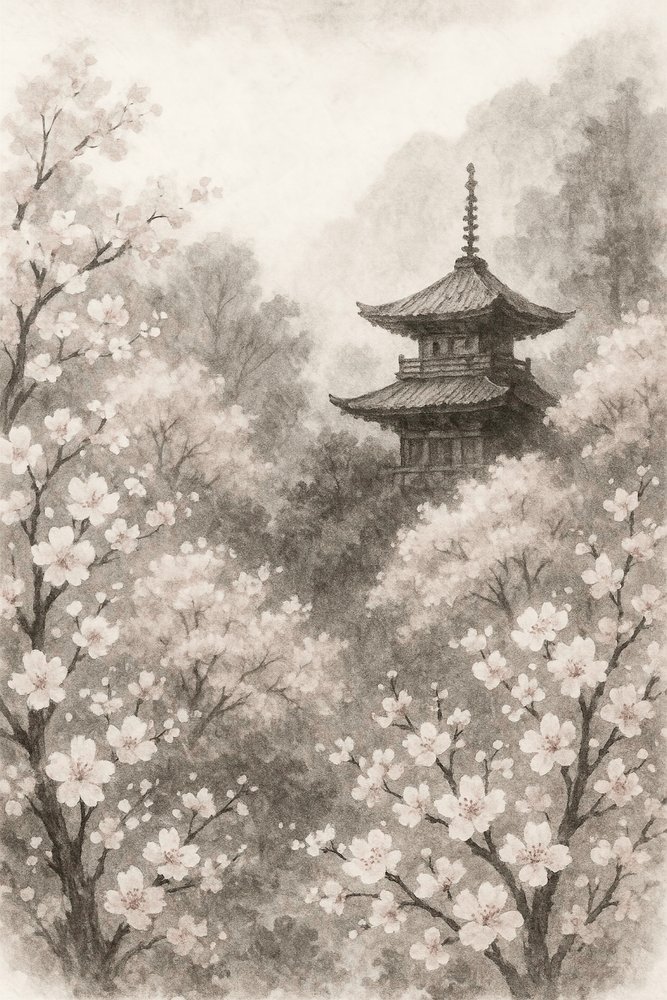 Flores de cerejeira-pagode japonesa de Natalie Bruns