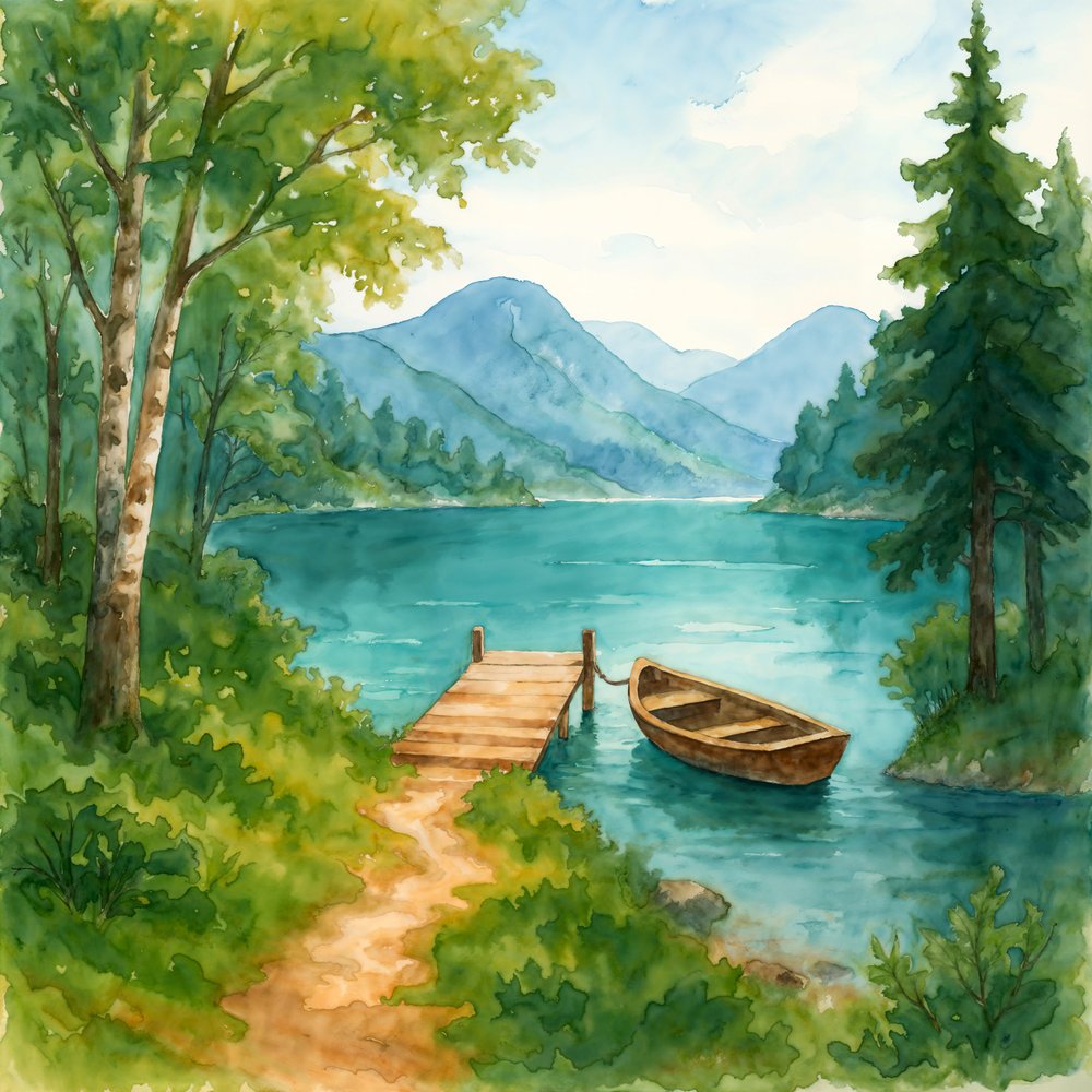 Lago Tranquilo na Montanha de Natalie Bruns