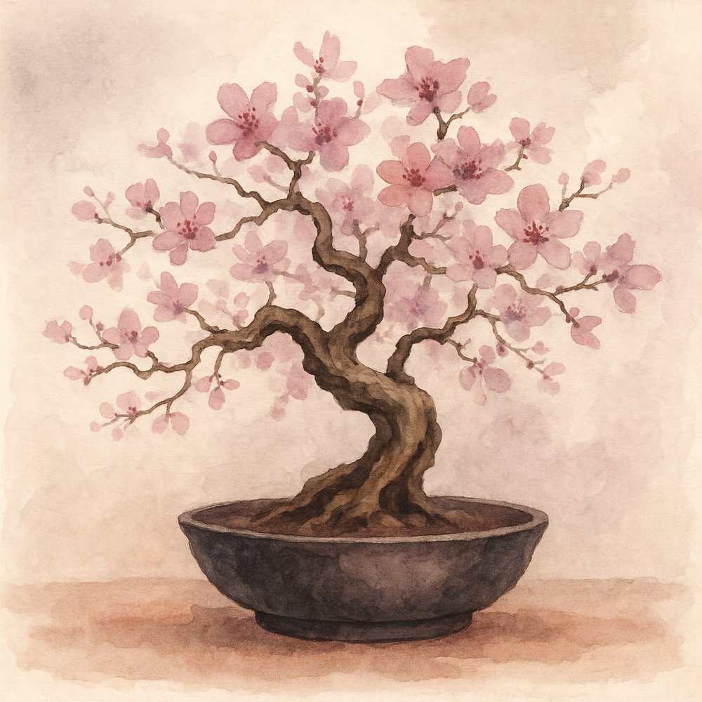 Bonsai de cerejeira rosa de Natalie Bruns