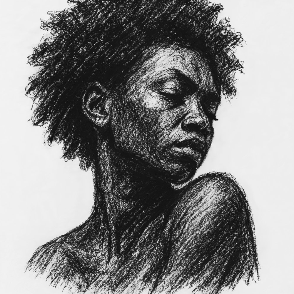 Mulher negra serena de Natalie Bruns