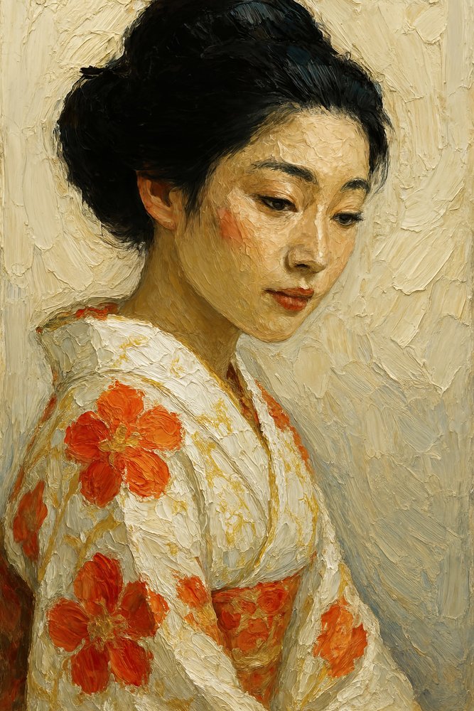 Retrato Sereno em Quimono de Natalie Bruns