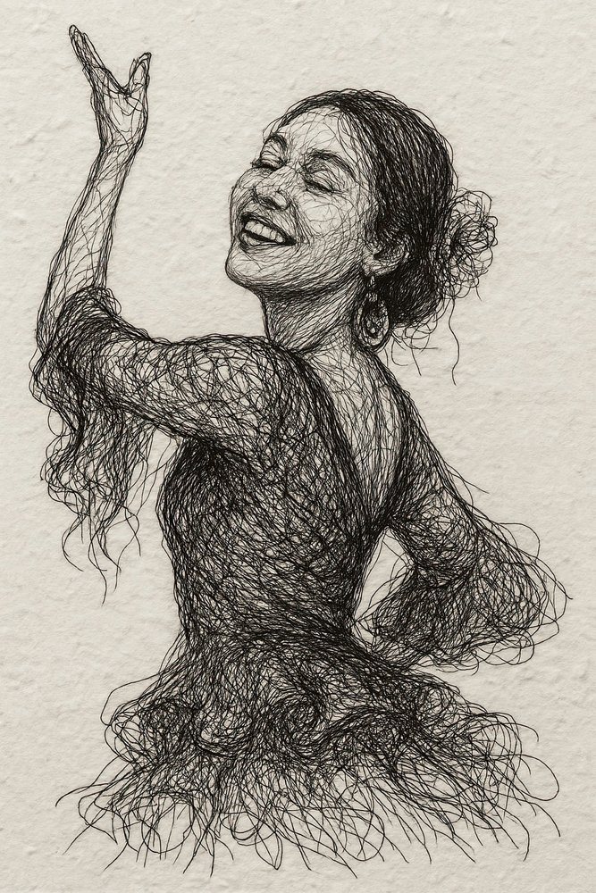 Bailarina de flamenco sorridente de Natalie Bruns