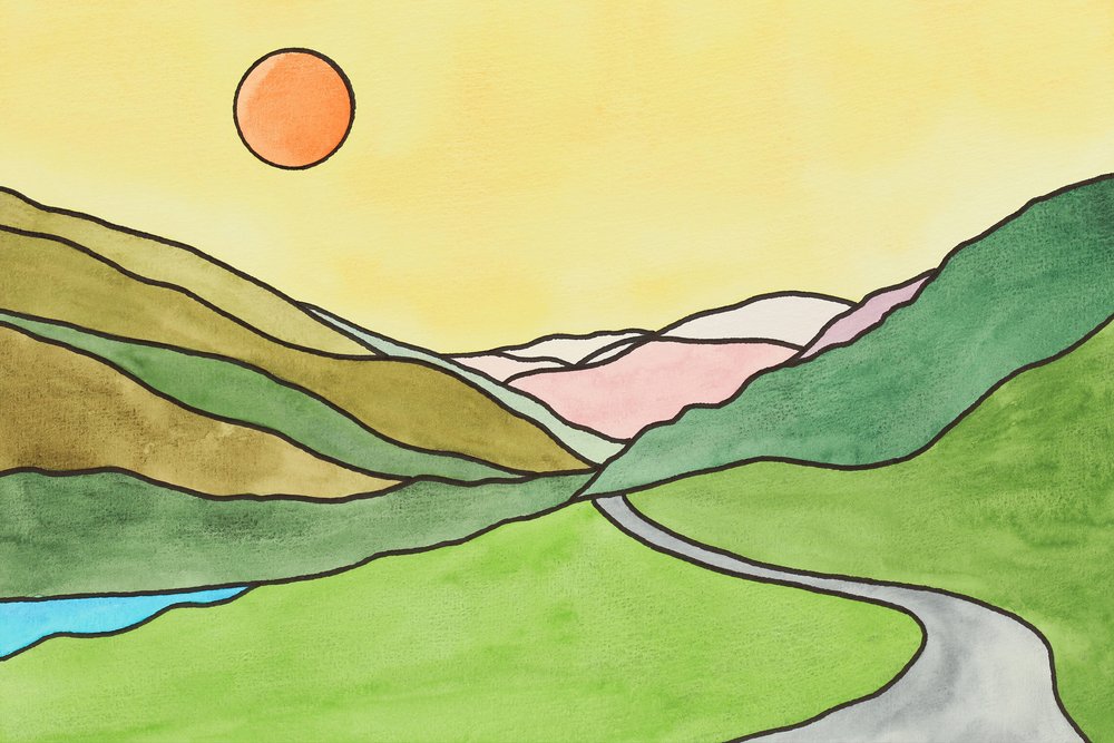 Viagem pela Sunlit Valley Road de Natalie Bruns