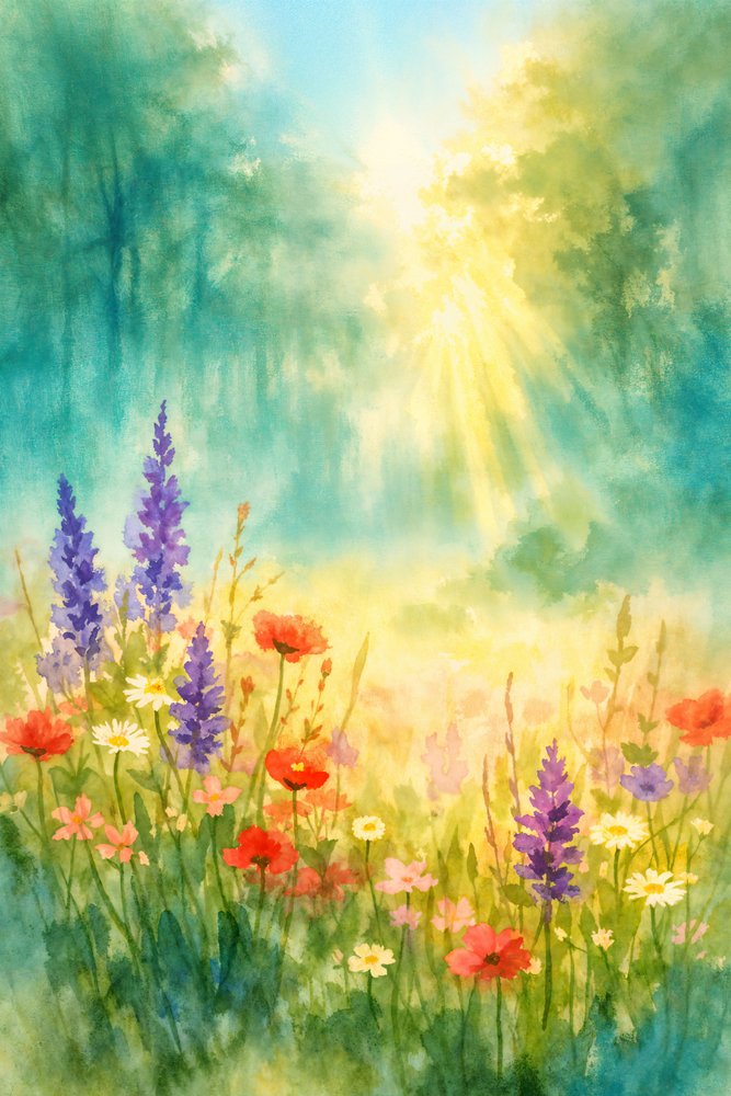 Prado ensolarado de flores silvestres de Natalie Bruns