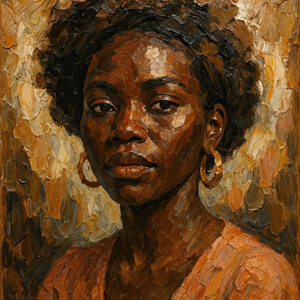 Retrato africano texturado de Natalie Bruns