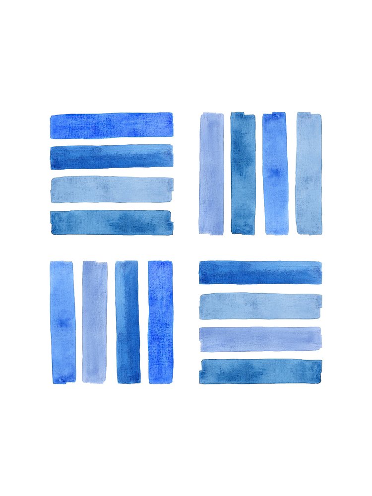 Blocos abstratos em tons variados de azul de Natalie Bruns