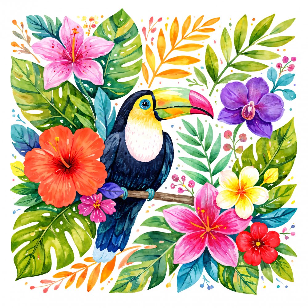 Tucano da selva colorido de Natalie Bruns