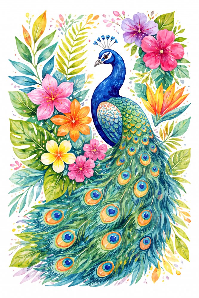 Flor de pavão vibrante de Natalie Bruns