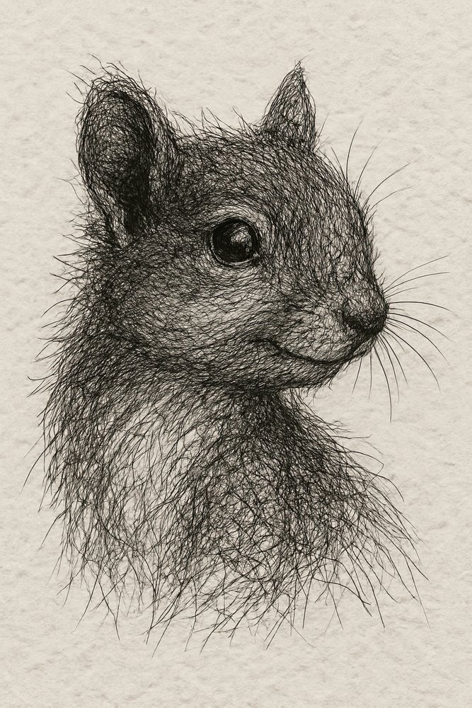 Retrato de um esquilo da floresta de Natalie Bruns