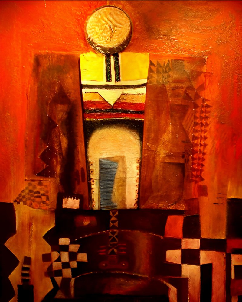 Figura tribal abstrata de Nico Phooko