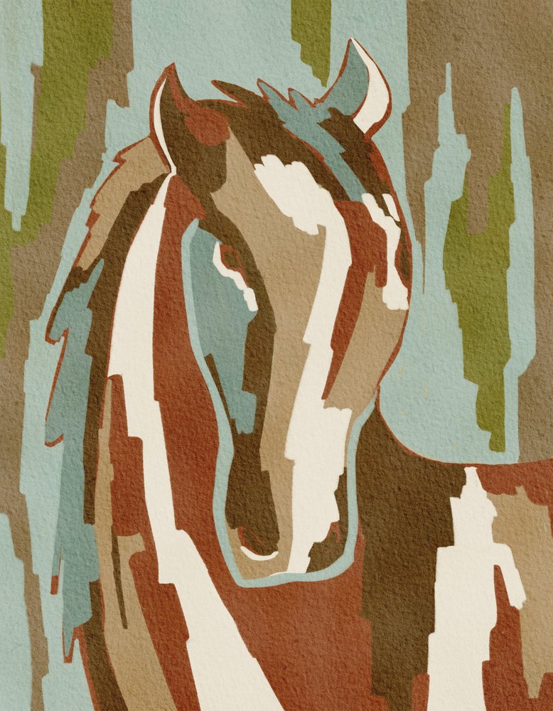 Retrato abstrato de um cavalo de Nikita Jariwala