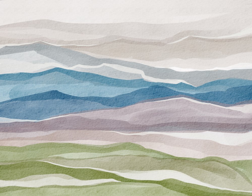 Montanhas em aquarela abstrata de Nikita Jariwala