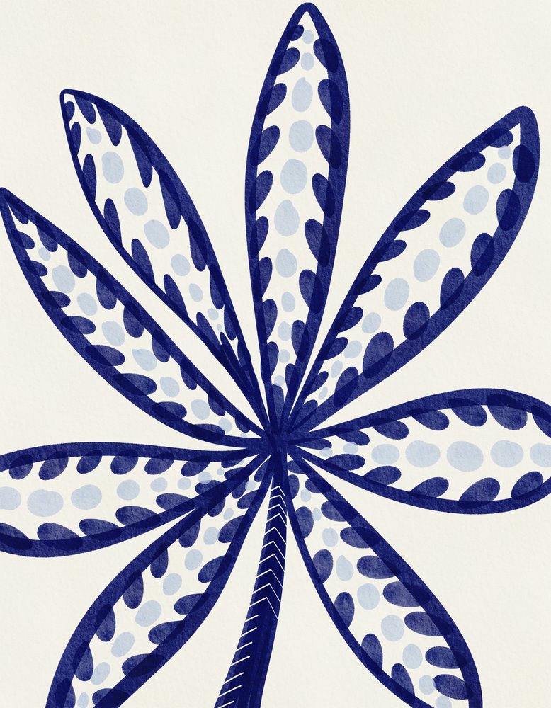 Folha Tropical Azul de Nikita Jariwala
