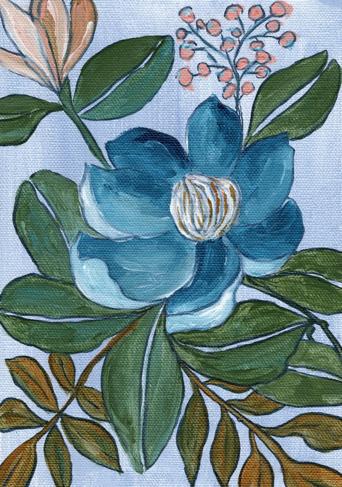 Flor Azul Elegante de Nikita Jariwala