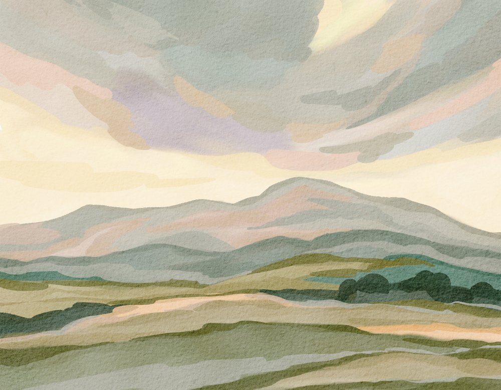Paisagem montanhosa em tons suaves de Nikita Jariwala