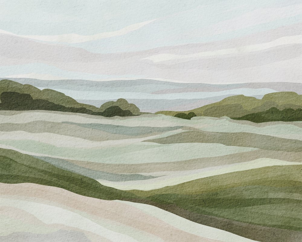 Paisagem ondulante em tons pastel de Nikita Jariwala