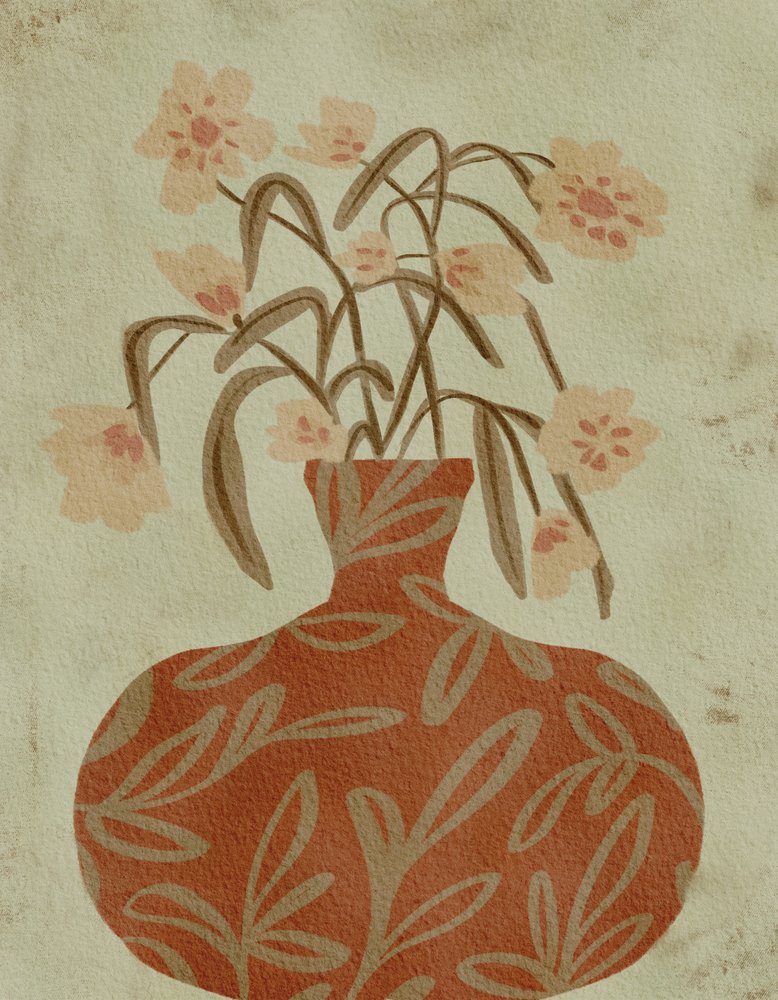 Vaso de terracota com flores de Nikita Jariwala