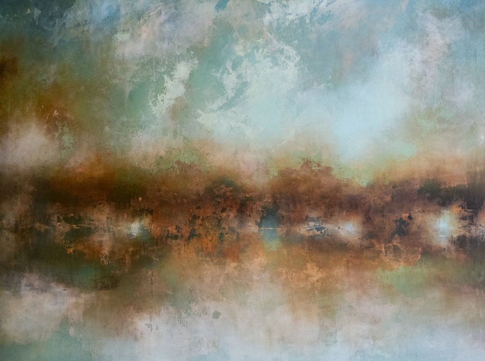 Paisagem abstrata enevoada de Nizaket Sinanovska