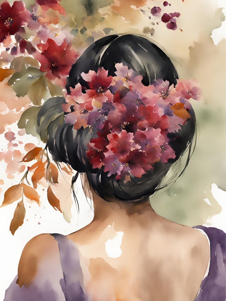 Serenidade Floral no Cabelo de Ohkimiko