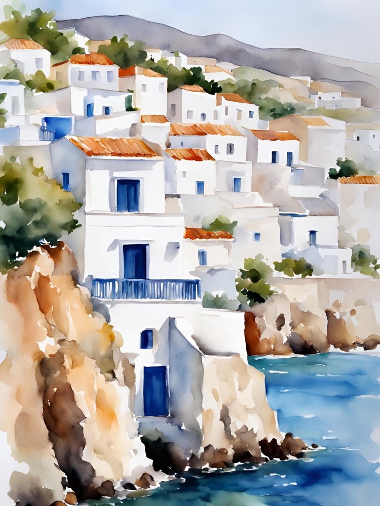 Aldeia nas encostas do Mediterrâneo de Ohkimiko