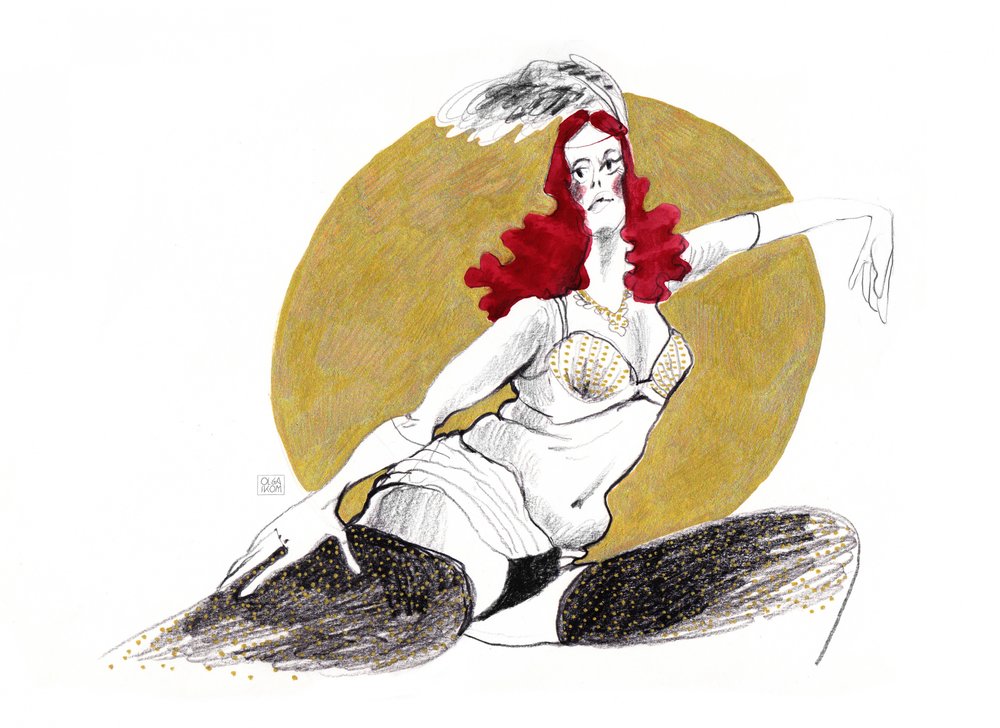 Dançarina de burlesco glamorosa de Olga Skomorokhova