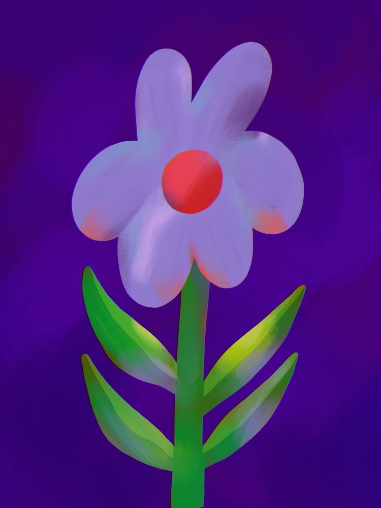 Flor roxa vibrante de Olga Skomorokhova