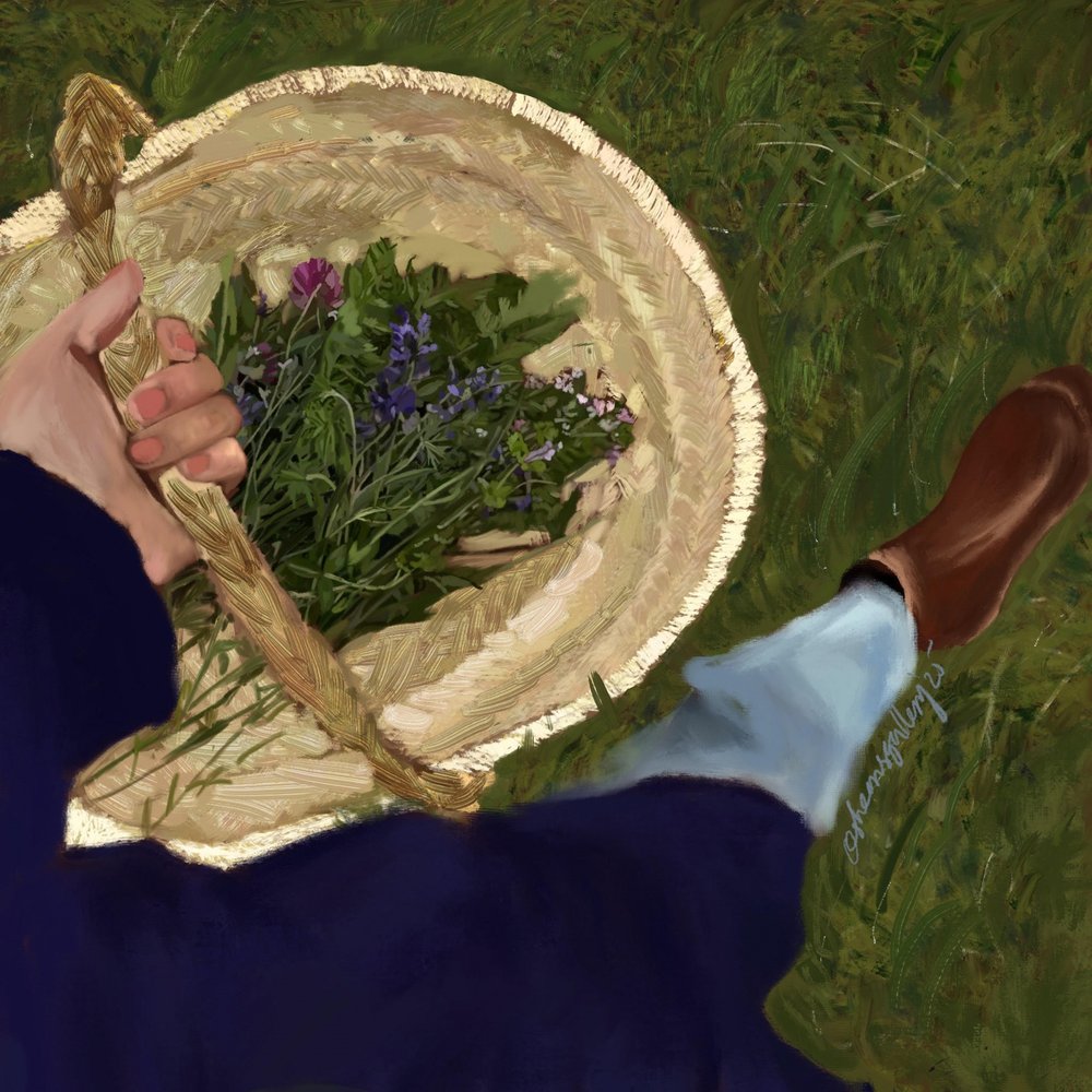 Cesto de flores silvestres de Osheensgallery