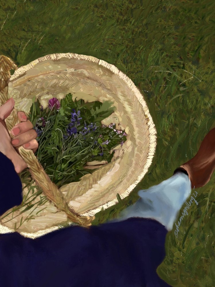 Cesto de flores silvestres de Osheensgallery